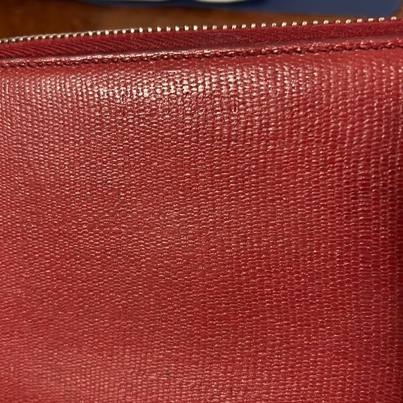 Yves Saint Laurent RED Leather Zip Around Long Wallet - Picture 8 of 15